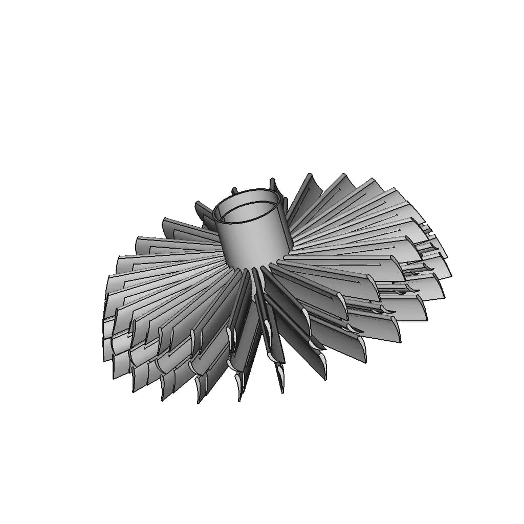Compressor Runner Turbine - Downloadable CAD Representation_60_30_degree_snapshot