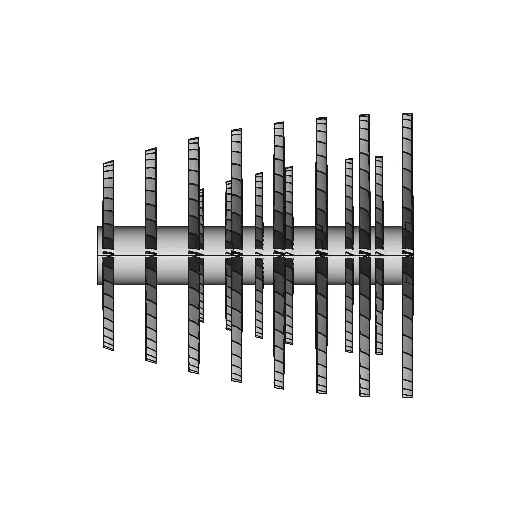Gas Turbine Compressor Rotor Blades | 3D Engineering Design File_0_90_degree_snapshot