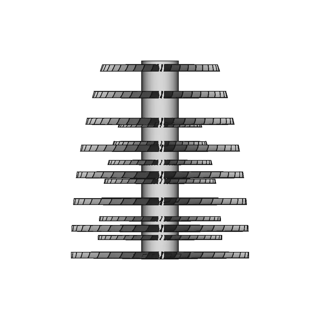 Gas Turbine Compressor Rotor Blades | 3D Engineering Design File_90_0_degree_snapshot