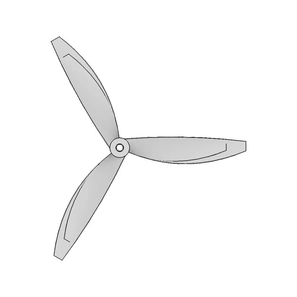 Propellers Tri Blade (160Mm Length) - Standard Mechanical Component_0_0_degree_snapshot
