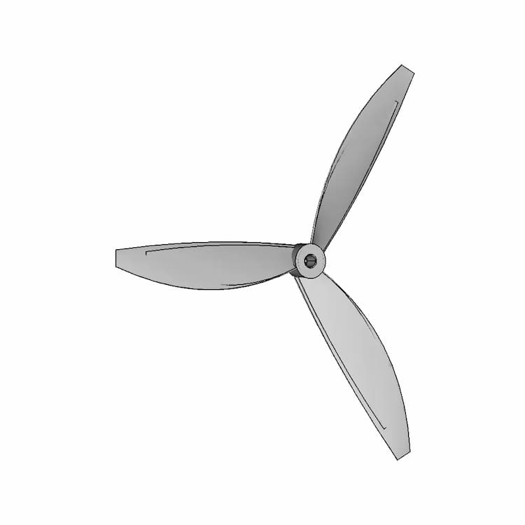 Propellers Tri Blade (160Mm Length) - Standard Mechanical Component