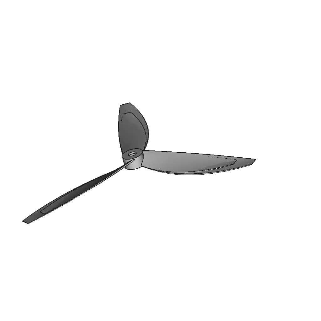 Propellers Tri Blade (160Mm Length) - Standard Mechanical Component_60_30_degree_snapshot