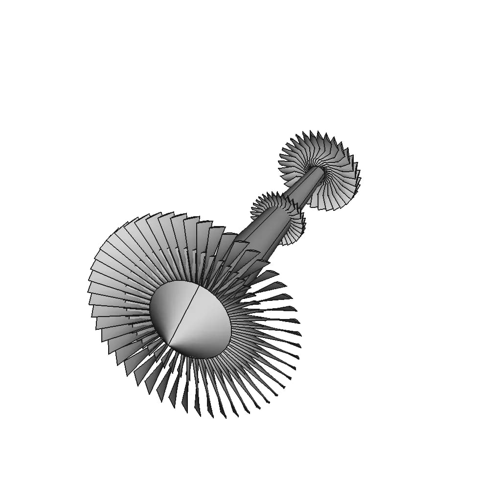 Turbine Fan Cfd (Computational Fluid Dynamics) - Standard Mechanical Component_60_30_degree_snapshot