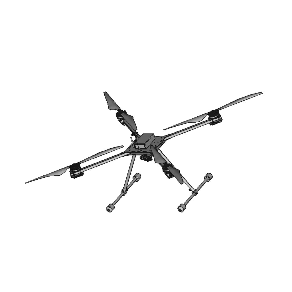 1 Kg Payload-1Hour Flight Time Quadcopter Drone | 3D Engineering Design File_60_30_degree_snapshot