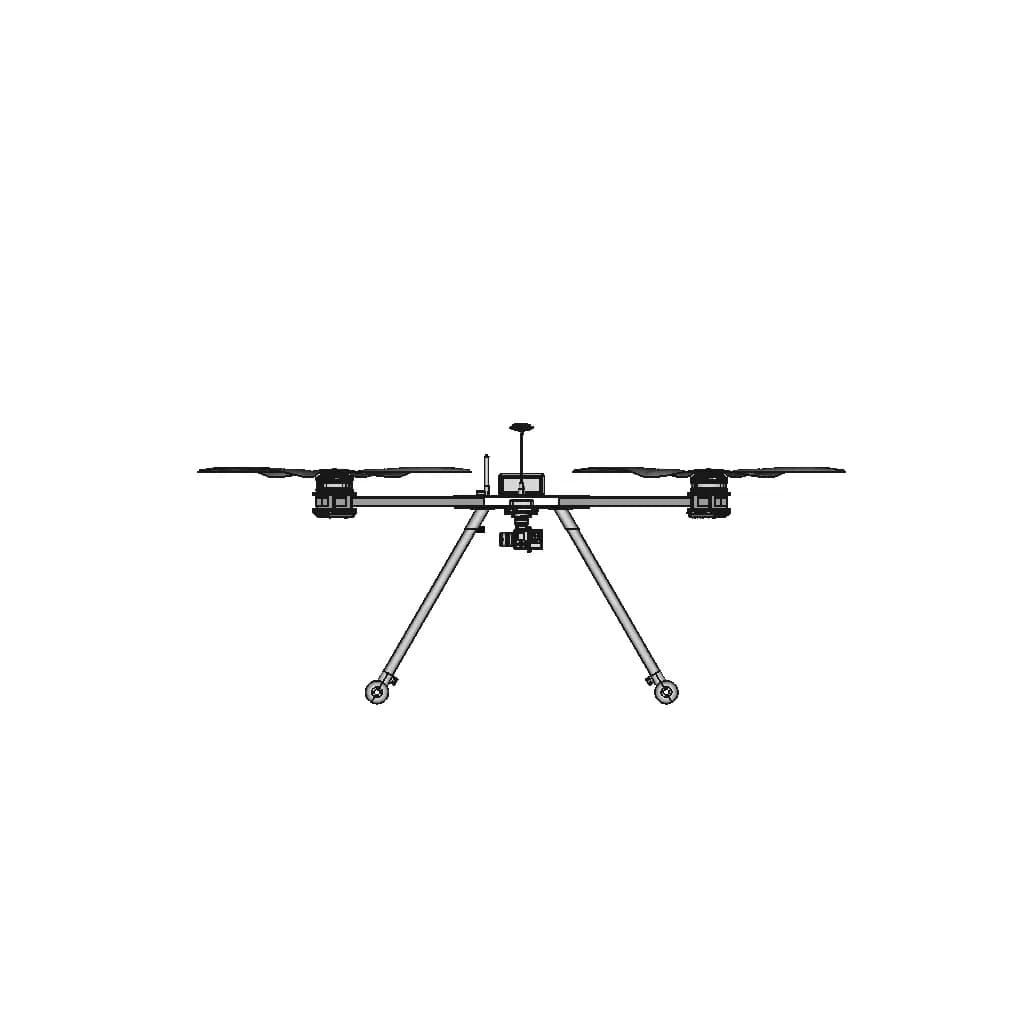 1 Kg Payload-1Hour Flight Time Quadcopter Drone | 3D Engineering Design File_90_0_degree_snapshot