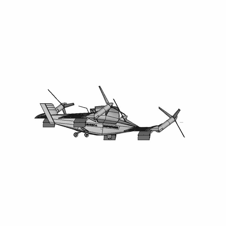Tiltrotor "Krakozyabra" - 4 Propellers - Downloadable CAD Representation