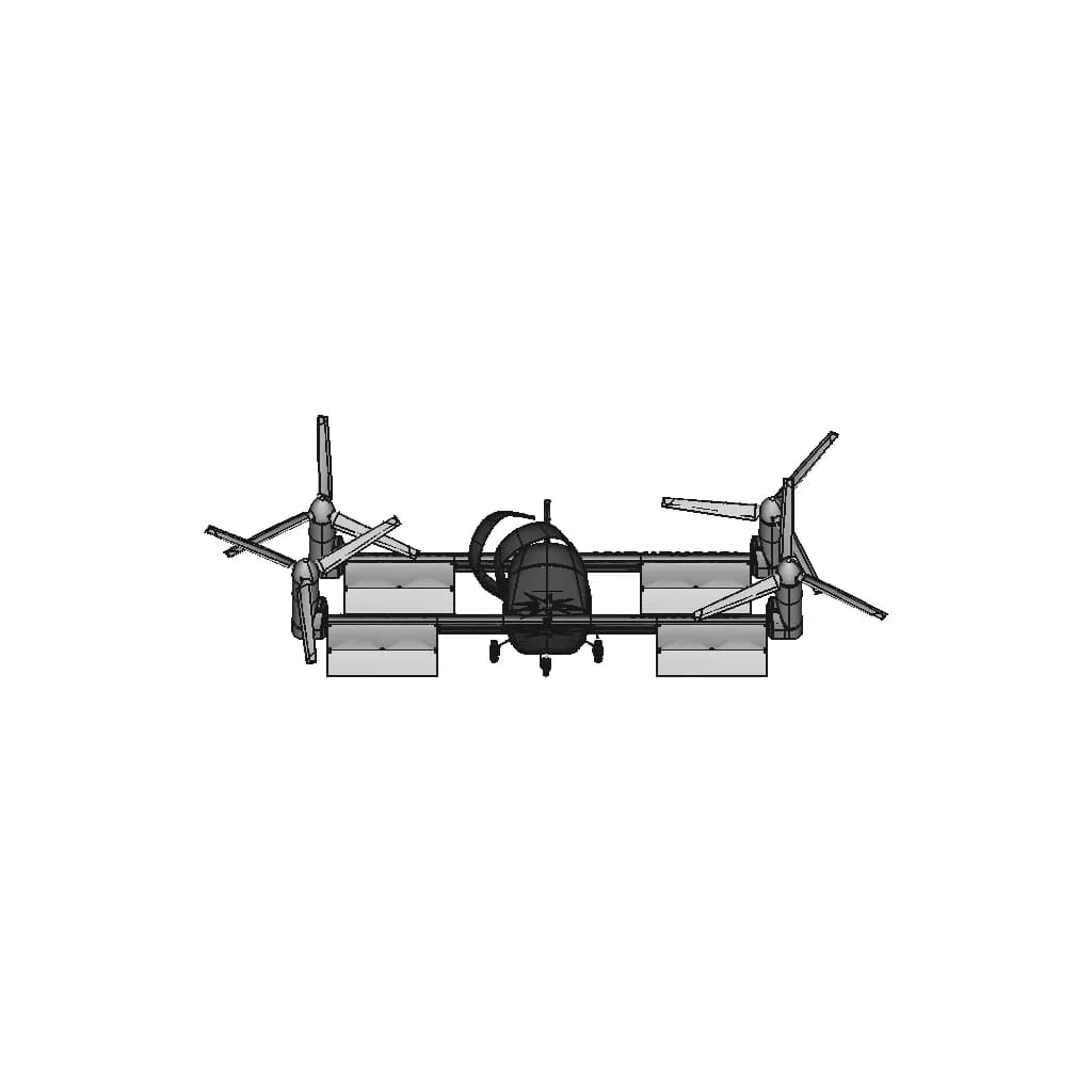Tiltrotor "Krakozyabra" - 4 Propellers - Downloadable CAD Representation_0_270_degree_snapshot