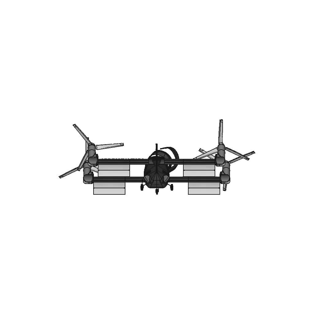 Tiltrotor "Krakozyabra" - 4 Propellers - Downloadable CAD Representation_0_90_degree_snapshot