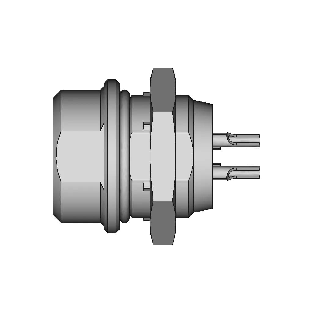 Gx12 Aviation Connectors 2,3,4,5,6 And 7 Pin | High-Quality CAD Model_0_0_degree_snapshot