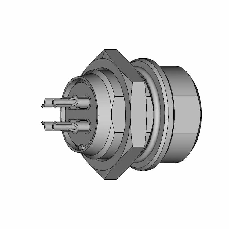 Gx12 Aviation Connectors 2,3,4,5,6 And 7 Pin | High-Quality CAD Model