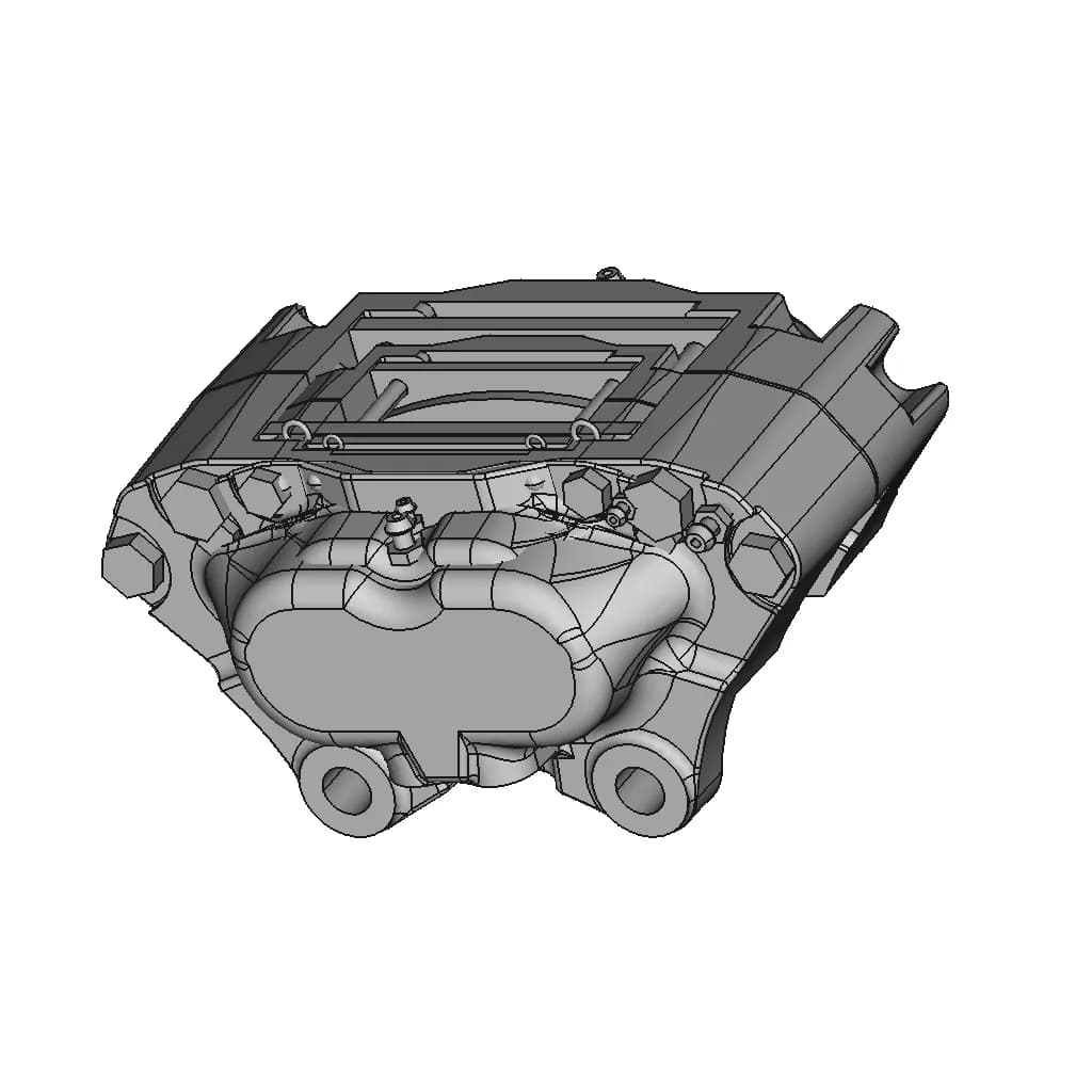 Volvo 240 4-Piston Front Brake Caliper | 3D Engineering Design File_60_30_degree_snapshot
