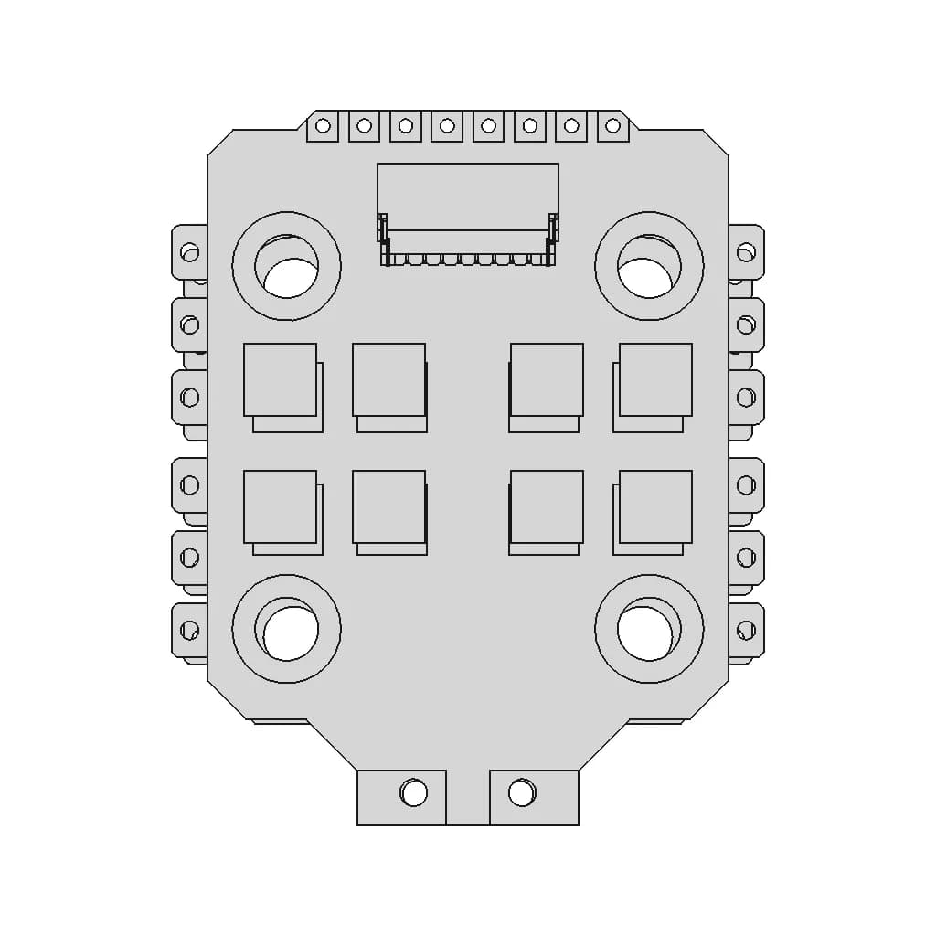 Tekko32 F4 4In1 Mini 45A Esc V1.3 | High-Quality CAD Model_270_0_degree_snapshot