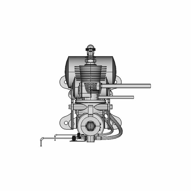 An Old Model Airplane Gasoline Engine. The Year 1940 | 3D Engineering Design File