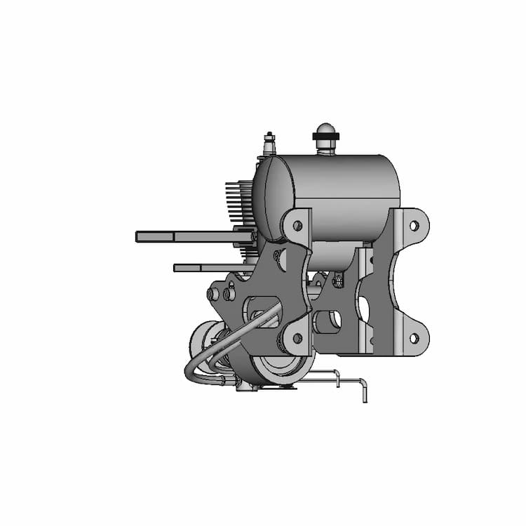 An Old Model Airplane Gasoline Engine. The Year 1940 | 3D Engineering Design File