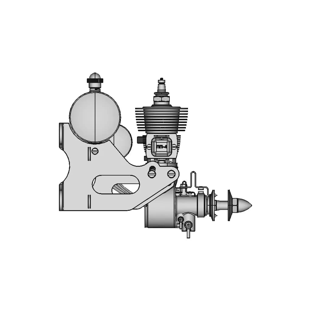 An Old Model Airplane Gasoline Engine. The Year 1940 | 3D Engineering Design File_0_270_degree_snapshot