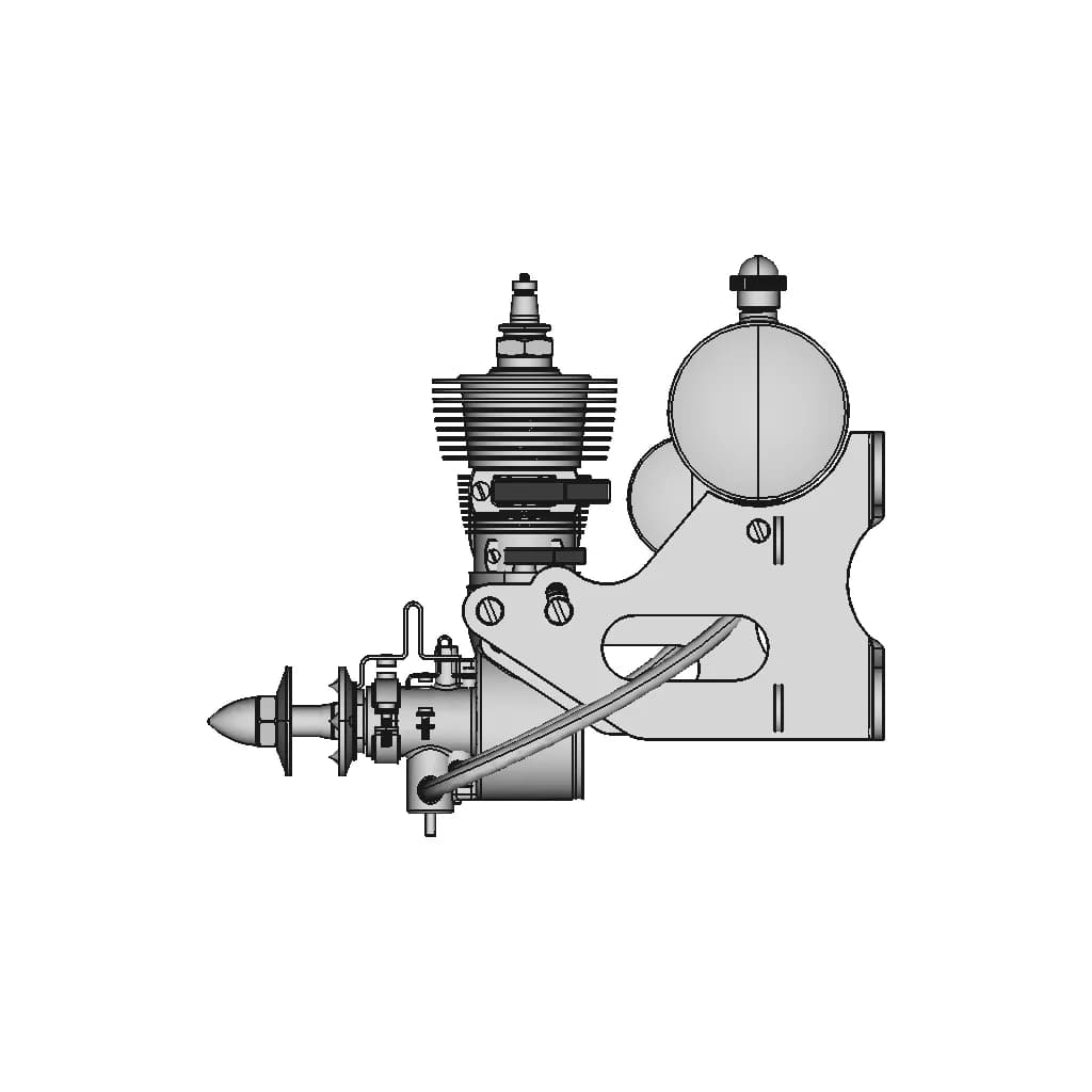 An Old Model Airplane Gasoline Engine. The Year 1940 | 3D Engineering Design File_0_90_degree_snapshot