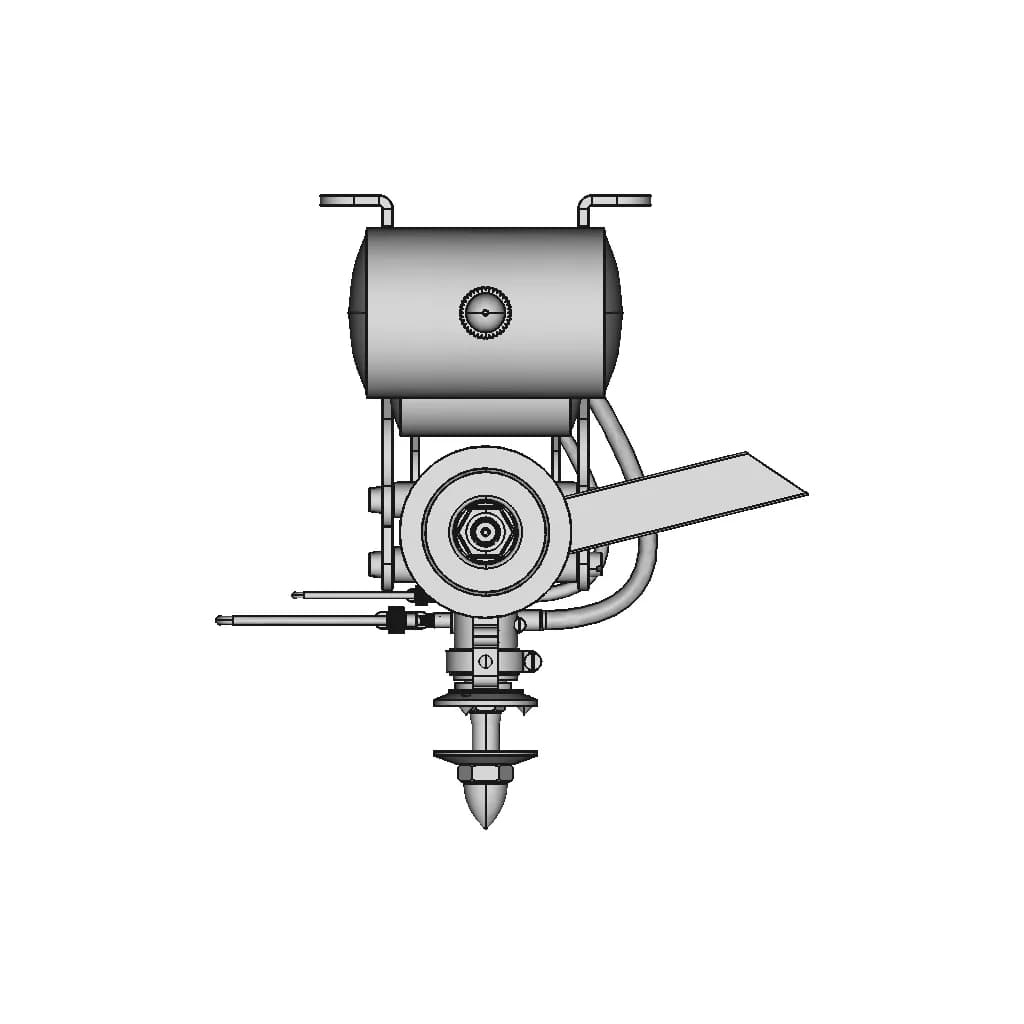An Old Model Airplane Gasoline Engine. The Year 1940 | 3D Engineering Design File_270_0_degree_snapshot