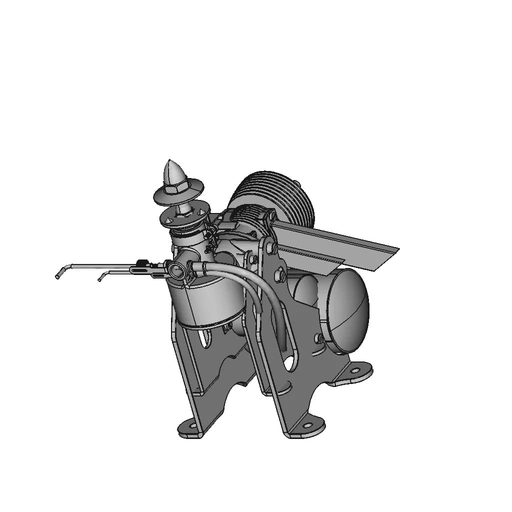 An Old Model Airplane Gasoline Engine. The Year 1940 | 3D Engineering Design File_60_30_degree_snapshot