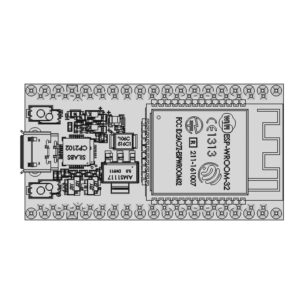 Esp32 38Pin Development Board Wifi+Bluetooth Ultra-Low Power Consumption Dual Core | 3D Engineering Design File_270_0_degree_snapshot