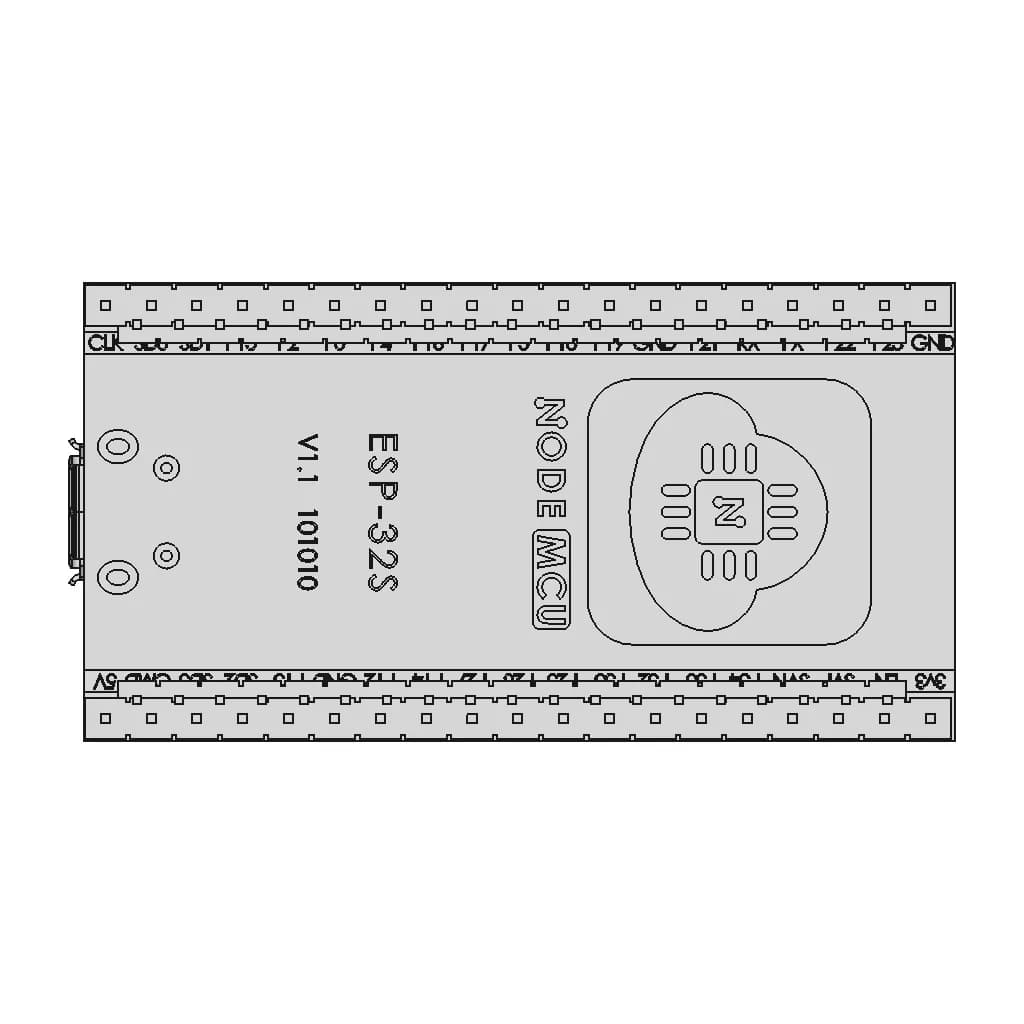 Esp32 38Pin Development Board Wifi+Bluetooth Ultra-Low Power Consumption Dual Core | 3D Engineering Design File_90_0_degree_snapshot