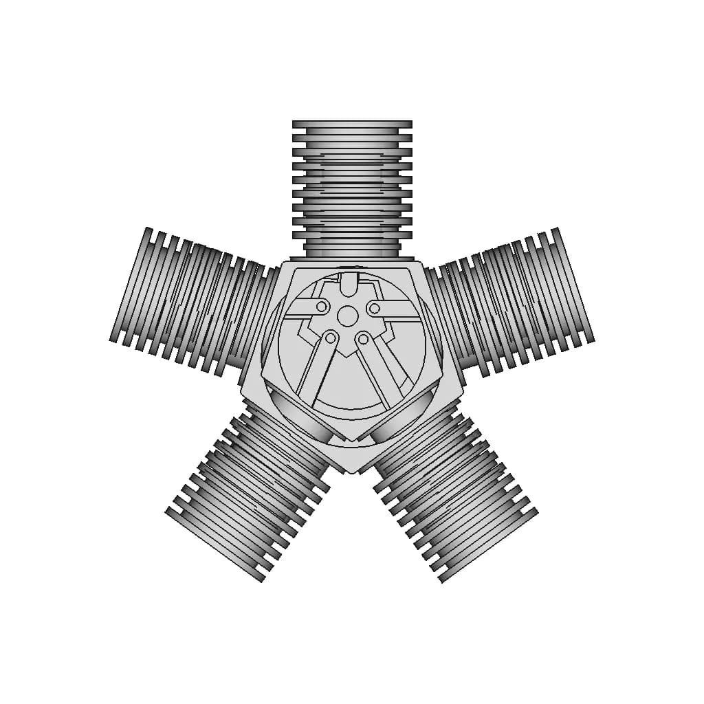 Radial Engine - Downloadable CAD Representation_90_0_degree_snapshot