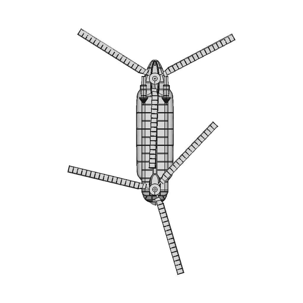 Ch-47 Shinook Helicopter Solid Assembly Model - Downloadable CAD Representation_0_0_degree_snapshot