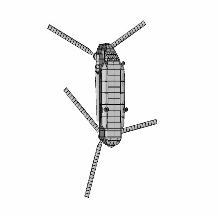 Ch-47 Shinook Helicopter Solid Assembly Model - Downloadable CAD Representation