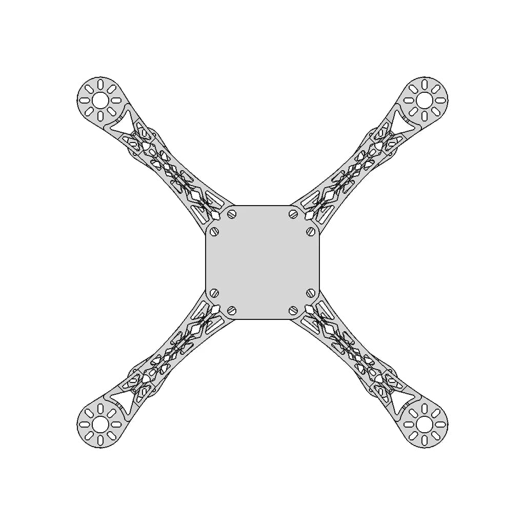 Quadcopter Drone Chassis Design | High-Quality CAD Model_270_0_degree_snapshot