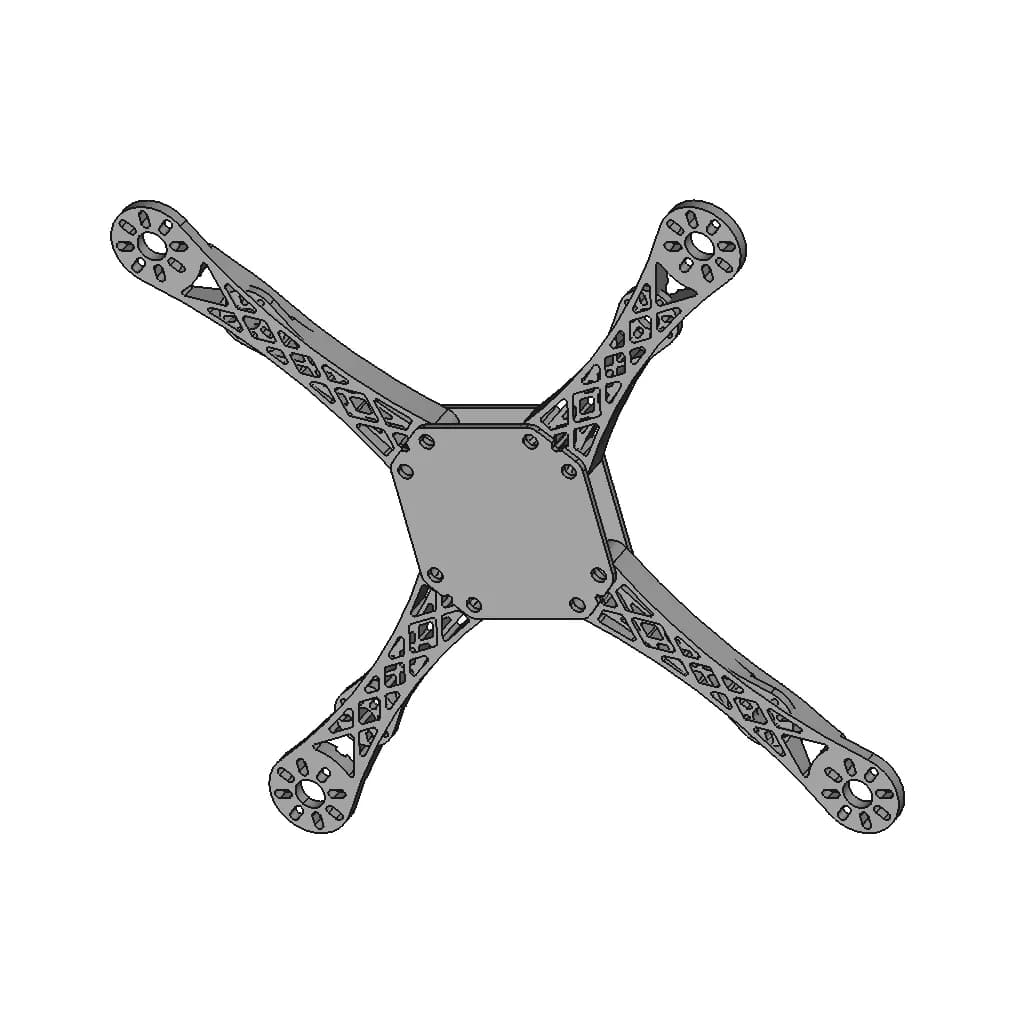 Quadcopter Drone Chassis Design | High-Quality CAD Model_60_30_degree_snapshot