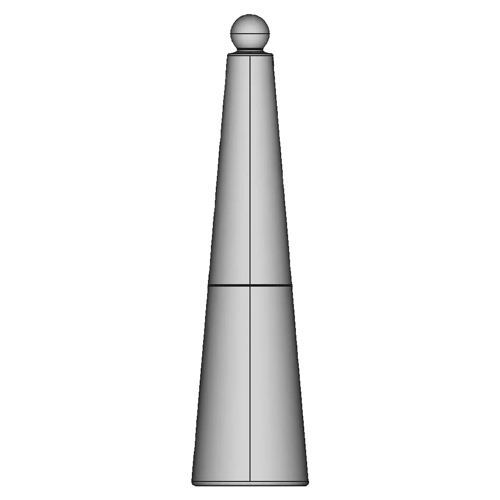 Slim Cone Glass Perfume Bottle | High-Quality CAD Model_0_270_degree_snapshot