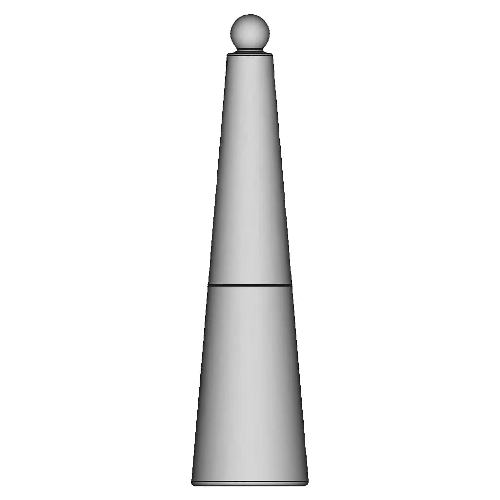Slim Cone Glass Perfume Bottle | High-Quality CAD Model_0_90_degree_snapshot