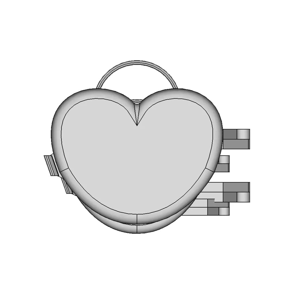 3D Printable Heart Locket | High-Quality CAD Model_0_0_degree_snapshot