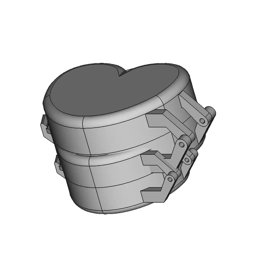 3D Printable Heart Locket | High-Quality CAD Model_60_30_degree_snapshot