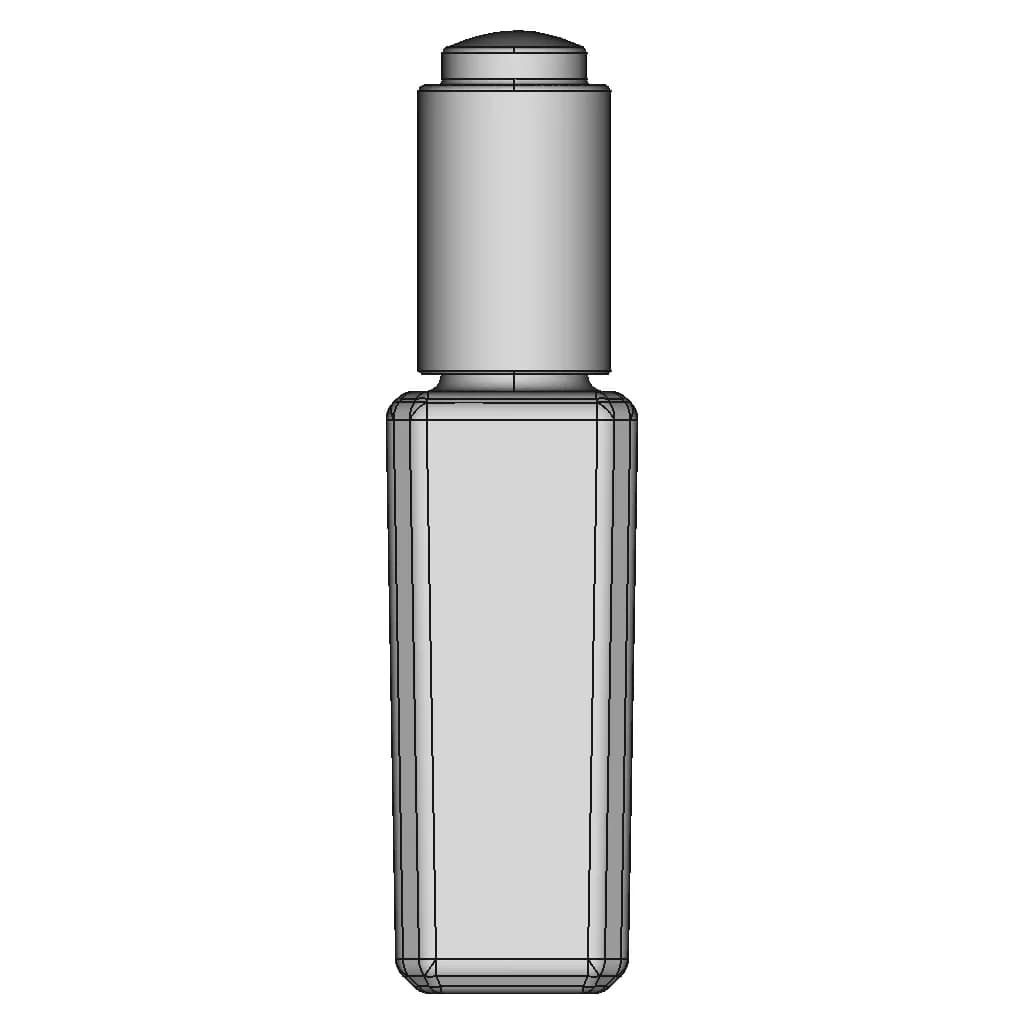 Serum Glass Bottle With Dropper - Downloadable CAD Representation_0_0_degree_snapshot