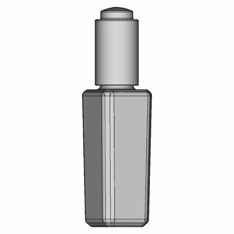 Serum Glass Bottle With Dropper - Downloadable CAD Representation