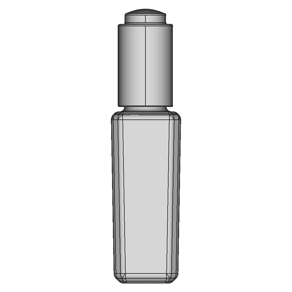 Serum Glass Bottle With Dropper - Downloadable CAD Representation_0_270_degree_snapshot