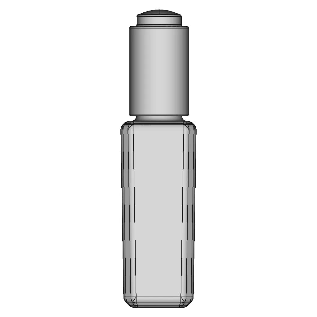 Serum Glass Bottle With Dropper - Downloadable CAD Representation_0_90_degree_snapshot