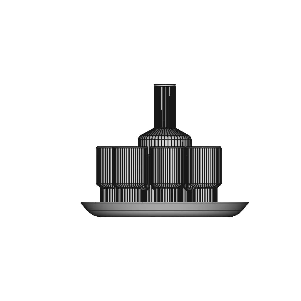 Rigged Crystal Glass And Jar Set - Standard Mechanical Component_0_0_degree_snapshot