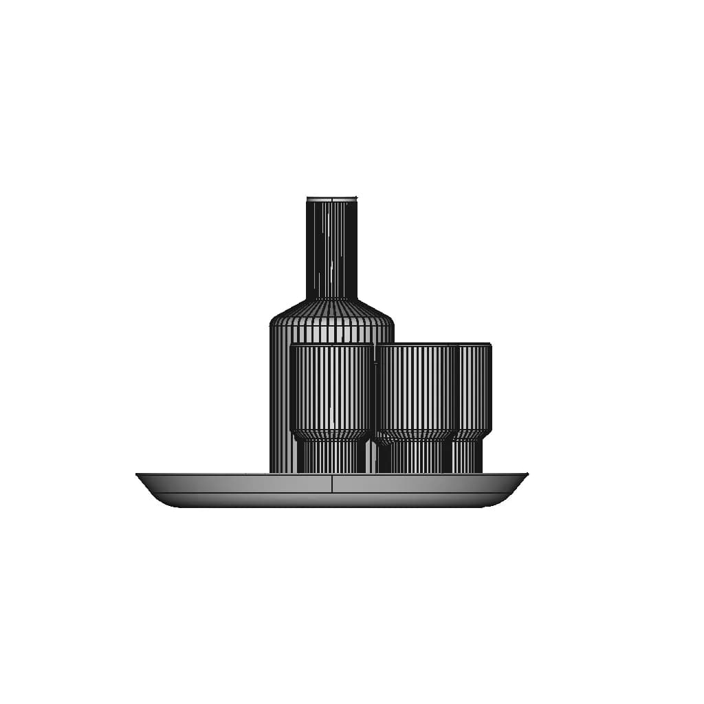 Rigged Crystal Glass And Jar Set - Standard Mechanical Component_0_270_degree_snapshot