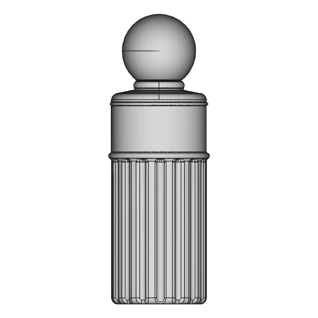 Oval Perfume Glass Bottle With Sphere Cap - Standard Mechanical Component_0_0_degree_snapshot