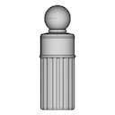 Oval Perfume Glass Bottle With Sphere Cap - Standard Mechanical Component_0_0_degree_snapshot