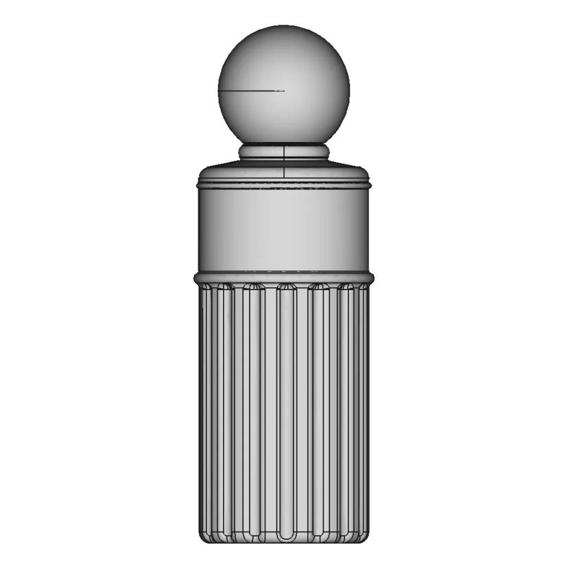 Oval Perfume Glass Bottle With Sphere Cap - Standard Mechanical Component