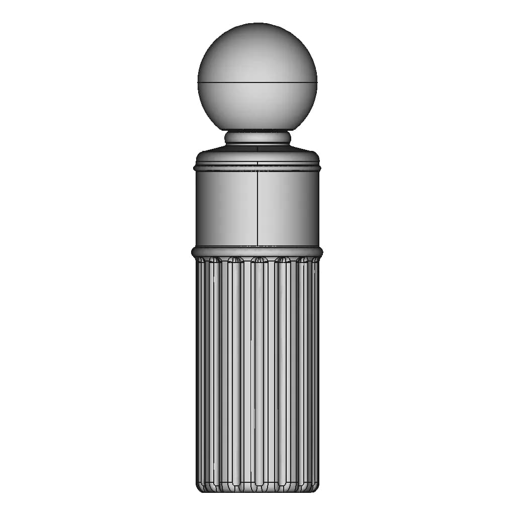 Oval Perfume Glass Bottle With Sphere Cap - Standard Mechanical Component_0_270_degree_snapshot