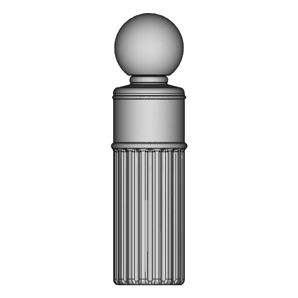 Oval Perfume Glass Bottle With Sphere Cap - Standard Mechanical Component_0_90_degree_snapshot