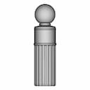 Oval Perfume Glass Bottle With Sphere Cap - Standard Mechanical Component_0_90_degree_snapshot
