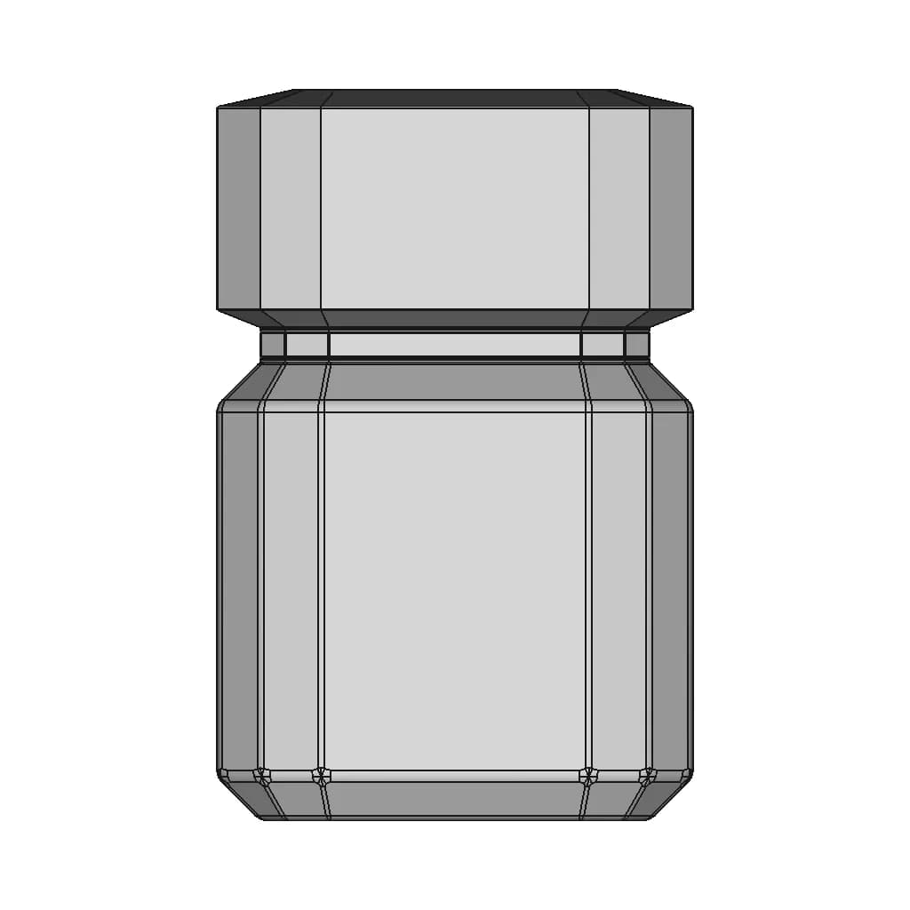 Rectangular Perfume Glass Bottle With Sharp Edges | 3D Engineering Design File_0_0_degree_snapshot