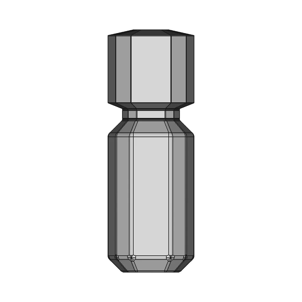 Rectangular Perfume Glass Bottle With Sharp Edges | 3D Engineering Design File_0_270_degree_snapshot