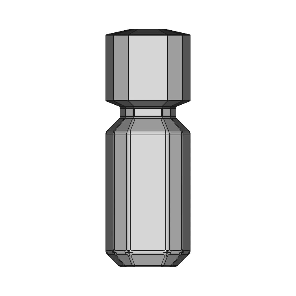 Rectangular Perfume Glass Bottle With Sharp Edges | 3D Engineering Design File_0_90_degree_snapshot