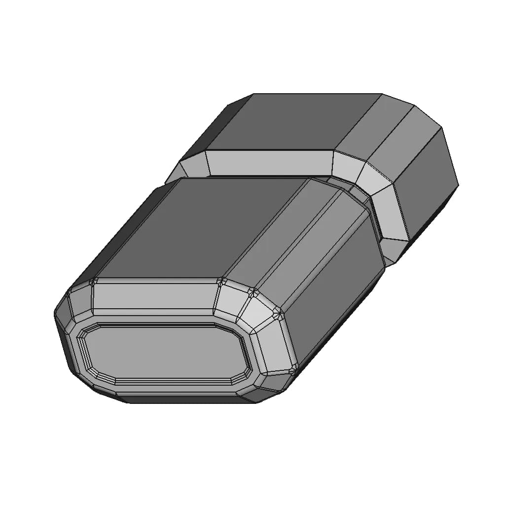 Rectangular Perfume Glass Bottle With Sharp Edges | 3D Engineering Design File_60_30_degree_snapshot