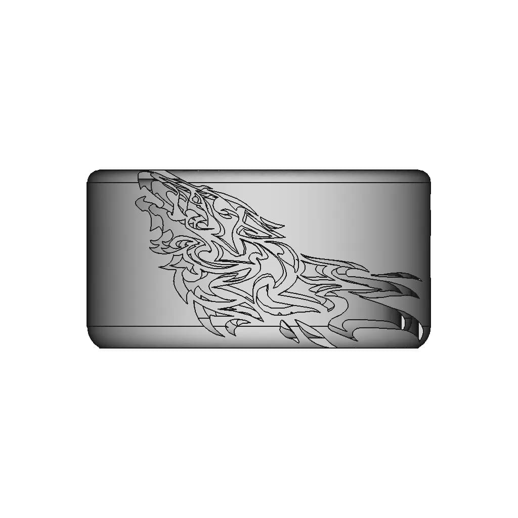 Ring With Wolf Inscription - Downloadable CAD Representation_90_0_degree_snapshot